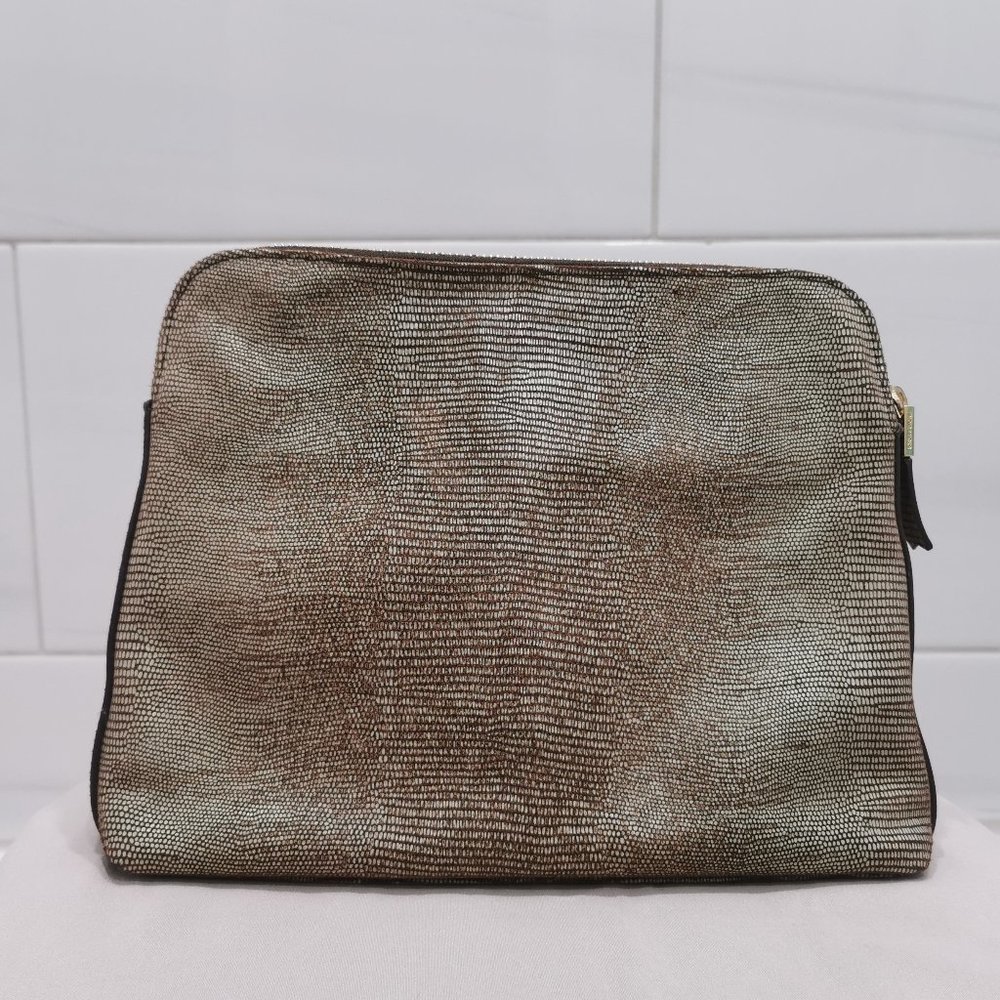 India Hicks Lizard Zip Clutch